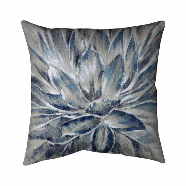 Begin Home Decor 26 x 26 in. Blue & Grey Flower-Double Sided Print Indoor Pillow 5541-2626-FL95